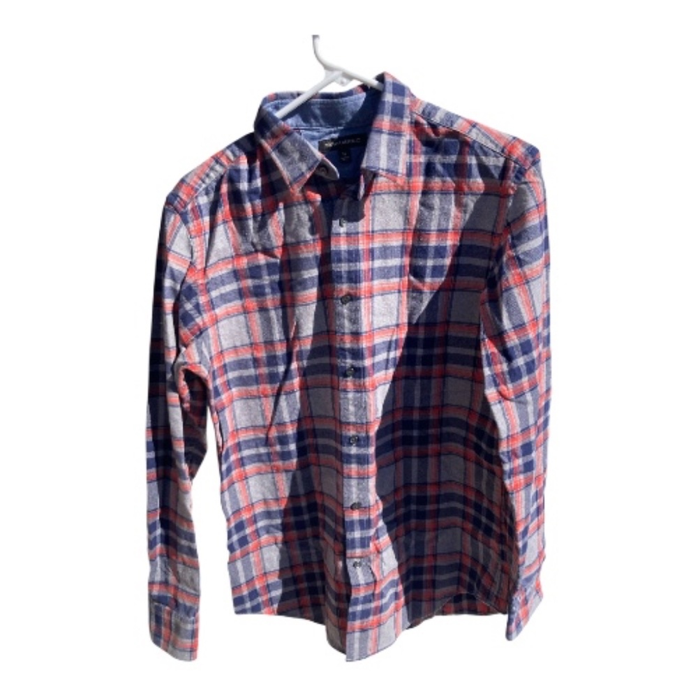 Banana Republic Shirt Flannel Plaid Cotton Long Sleeve Size Medium - Picture 4 of 9